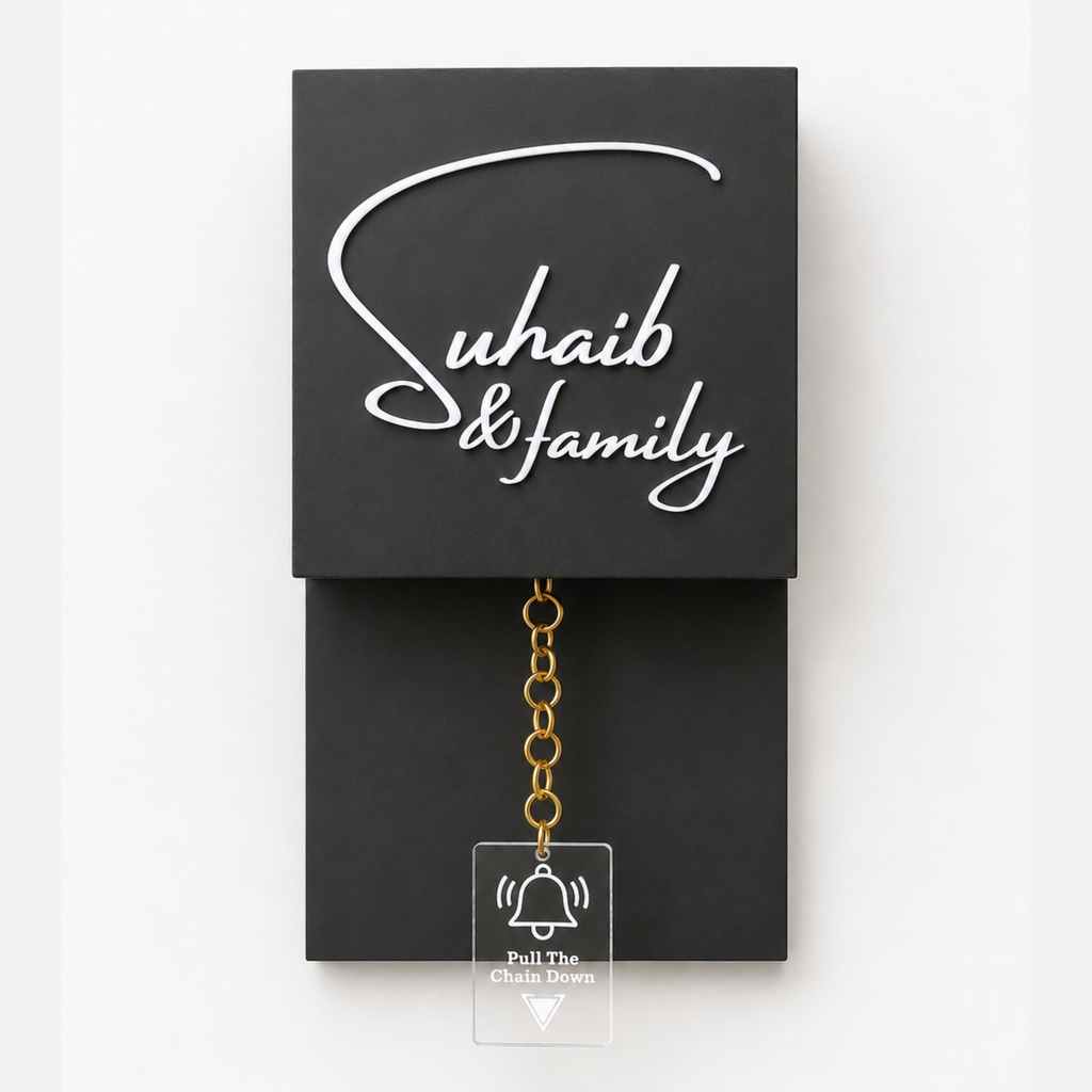 Matte Black with Brass Chain Calling bell switch