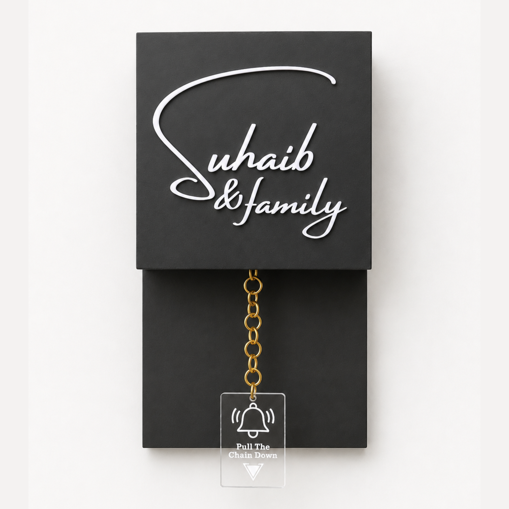 Matte Black with Brass Chain Calling bell switch