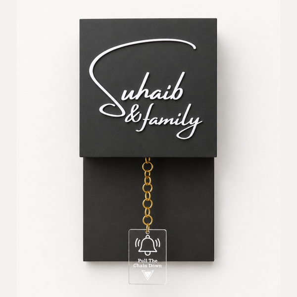 Matte Black with Brass Chain Calling bell switch
