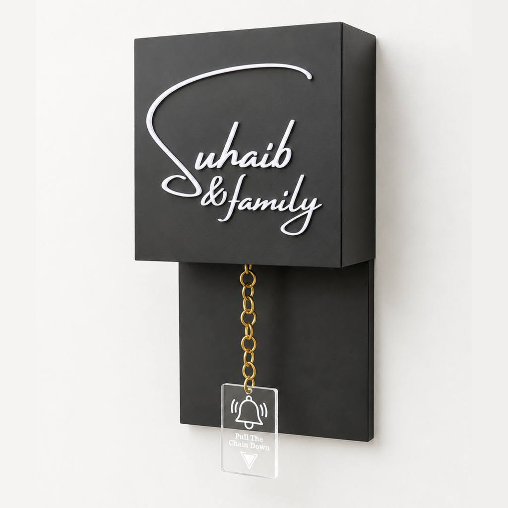 Matte Black with Brass Chain Calling bell switch