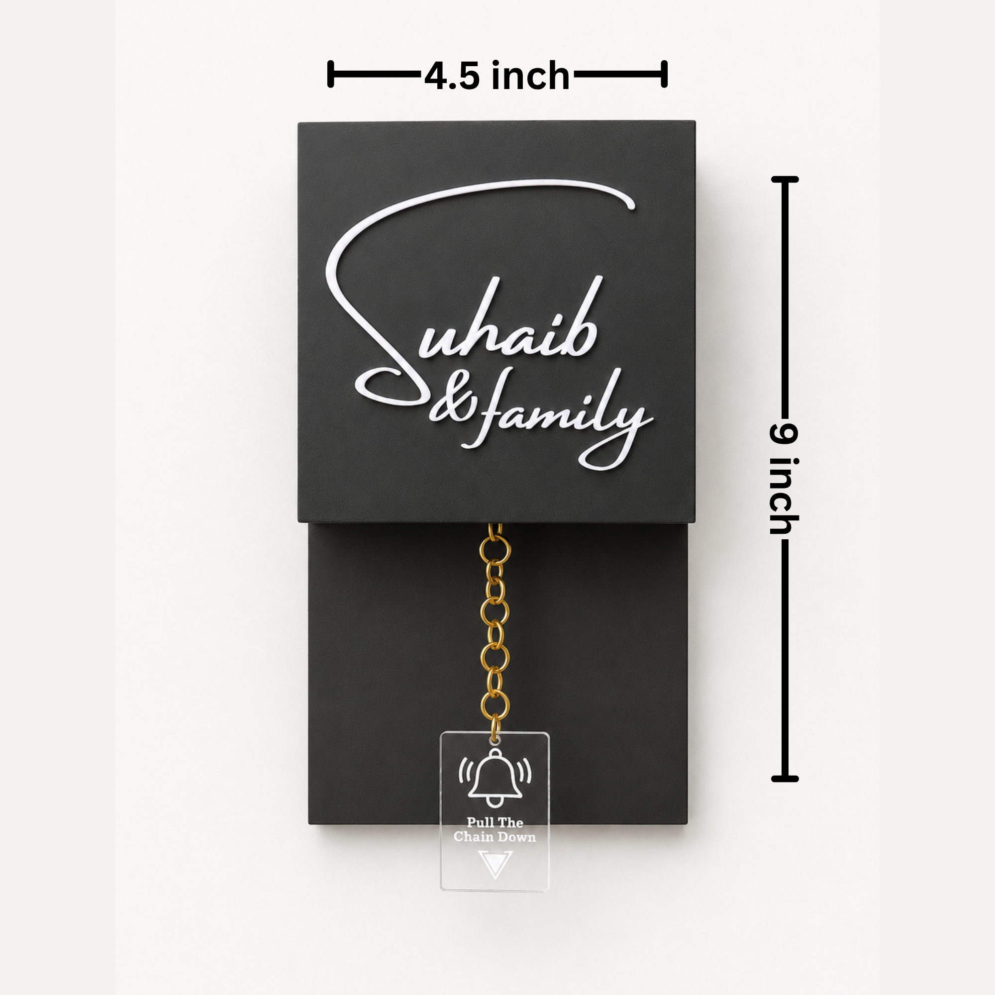 Matte Black with Brass Chain Calling bell switch