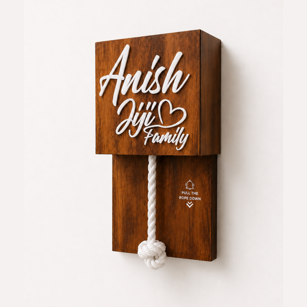 Wooden Texture Rope Calling bell switch