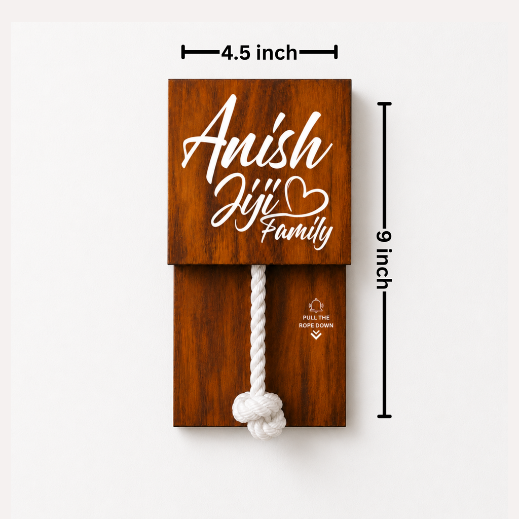 Wooden Texture Rope Calling bell switch