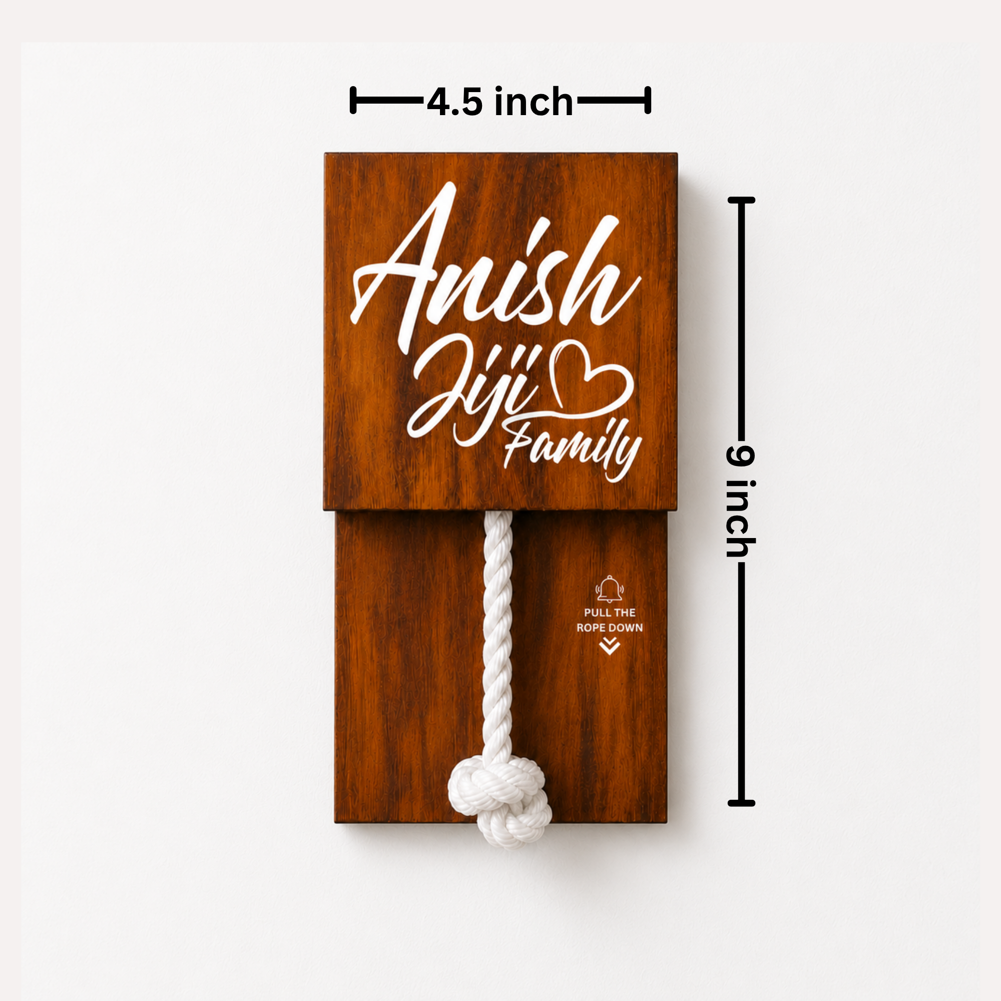 Wooden Texture Rope Calling bell switch