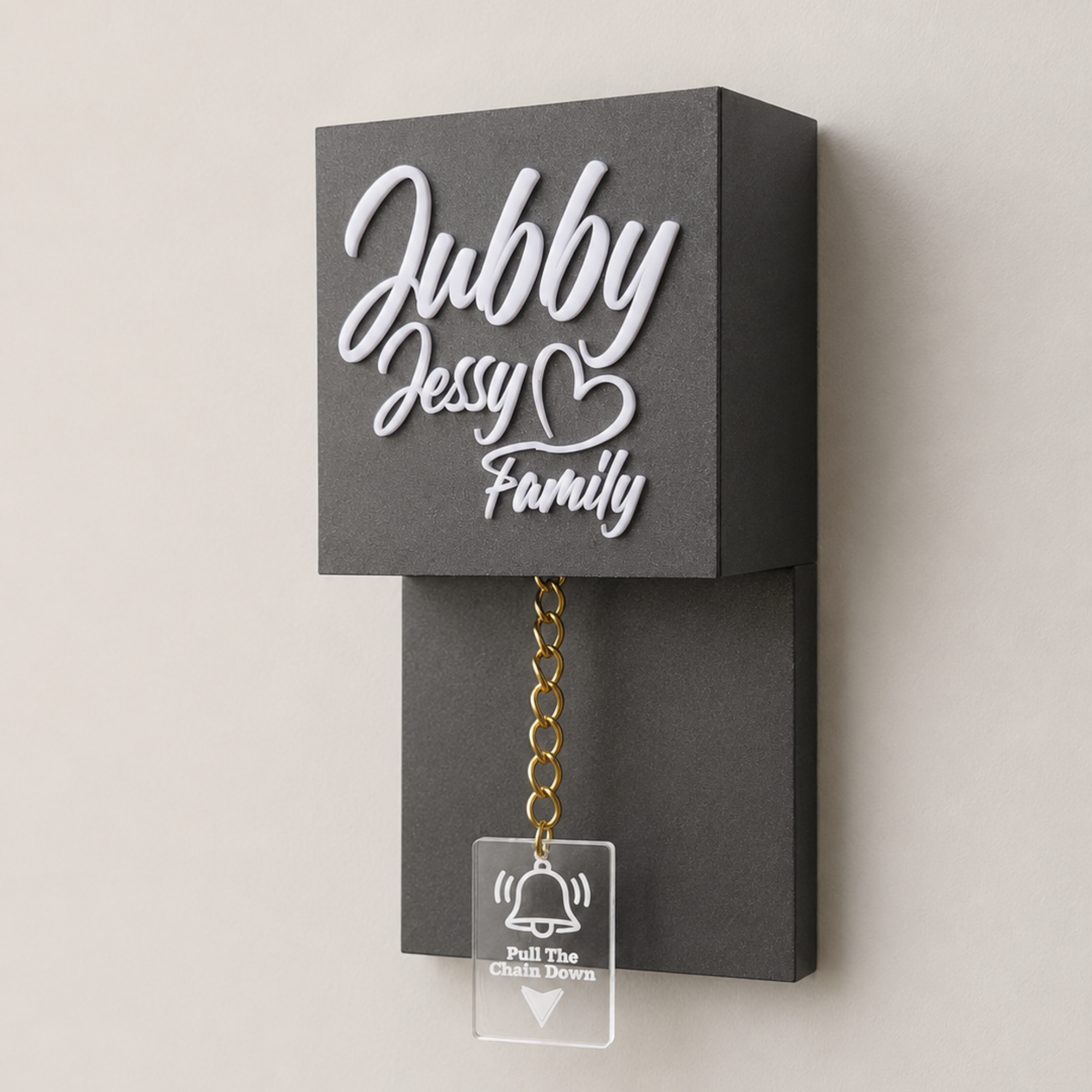 Ash Grey with Brass Chain Calling bell switch