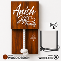 Wireless Wooden Texture With White Rope Calling Bell Switch