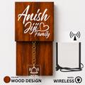 Wireless Wooden Texture With Brass Chain Calling Bell Switch