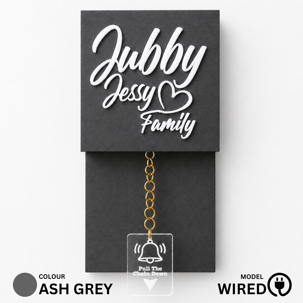Wired Ash Grey With White Rope Calling Bell Switch