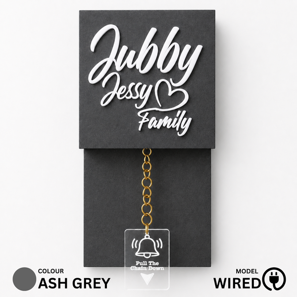 Wired Ash Grey With White Rope Calling Bell Switch