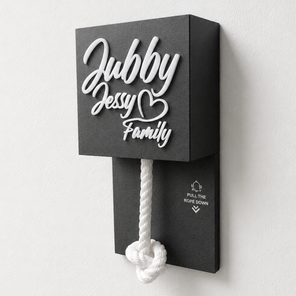 Wireless Ash Grey With White Rope Calling Bell Switch