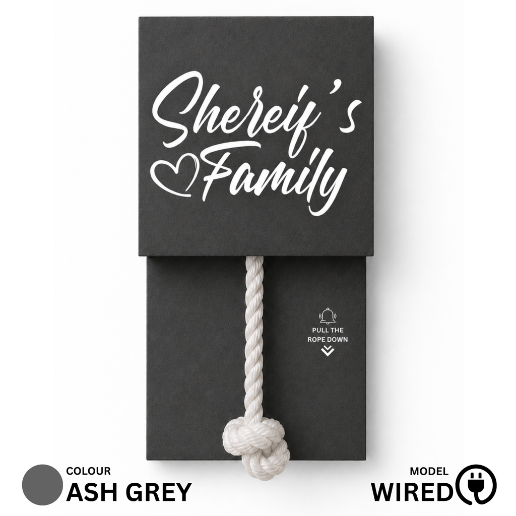 Wired Ash Grey With Brass Chain Calling Bell Switch