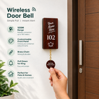 Cameo Wireless Door Bell with Brass Chain