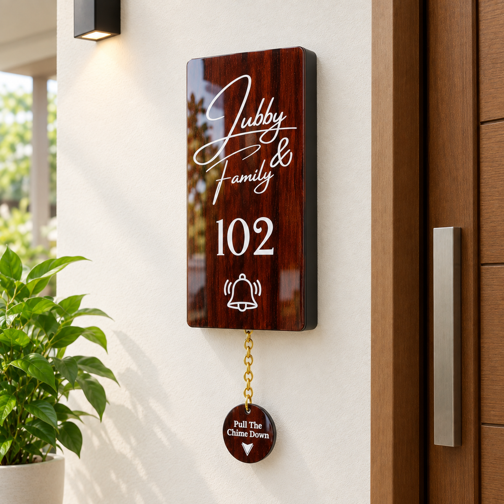 Cameo Wireless Door Bell with Brass Chain