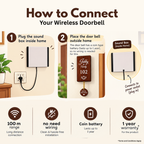 Cameo Wireless Door Bell with Brass Chain