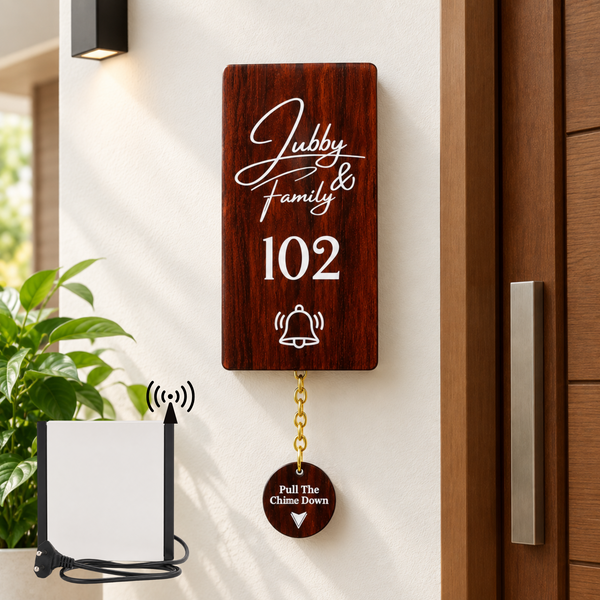 Cameo Wireless Door Bell with Brass Chain