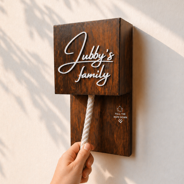 Wooden Texture Rope Calling bell switch