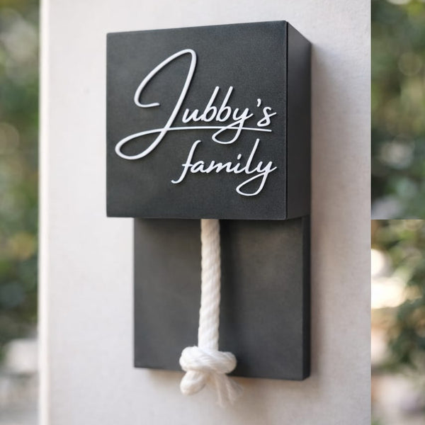 Custom Rope Pull Door Bell (Ash-Grey Colour)