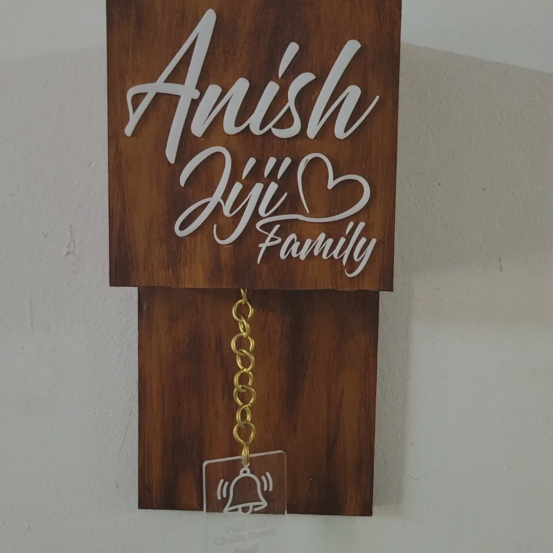 Wooden Texture Brass Chain Calling bell switch